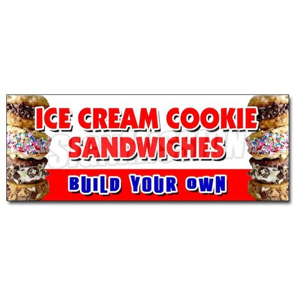 Signmission ICE CREAM COOKIE SANDWICHES BUILD YOUR OWN DECAL sticker sundae soda, D-48 Ice Cream Cookie Sandwic D-48 Ice Cream Cookie Sandwic - main